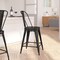 Merrick Lane Dothan Series Metal Stool with Removable Back for Indoor-Outdoor Use